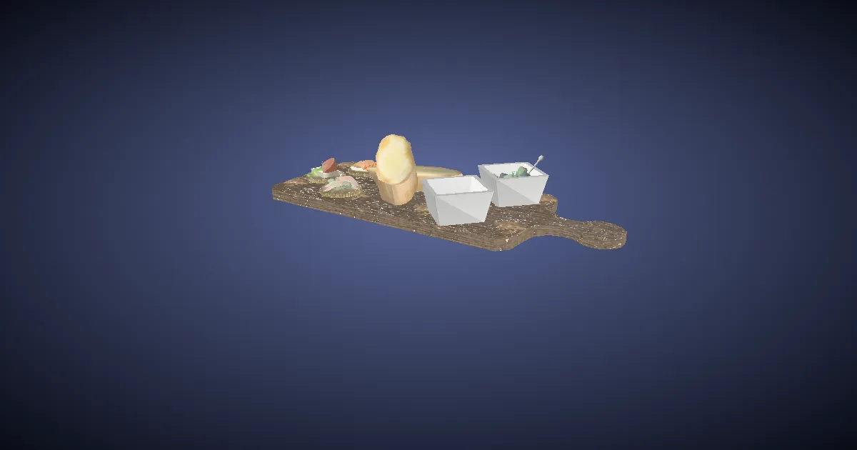 Rendu 3D de Assortiment d'amuse-gueules