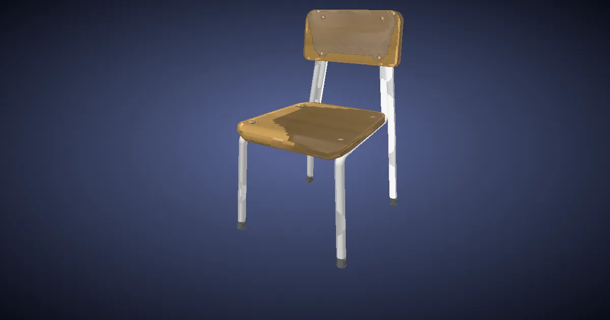 Rendu 3D de Chaise d'école