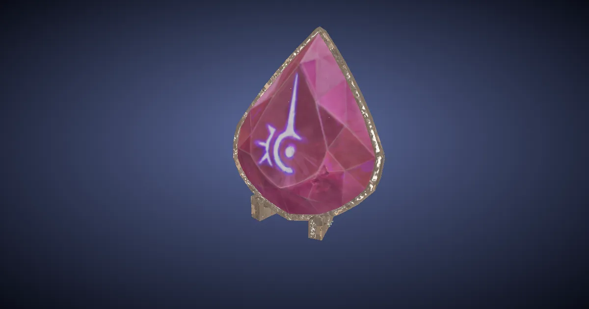 Rendu 3D de Trophée en cristal de mage rouge