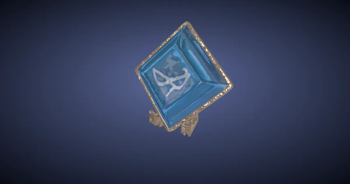 Rendu 3D de Trophée en cristal de mage bleu