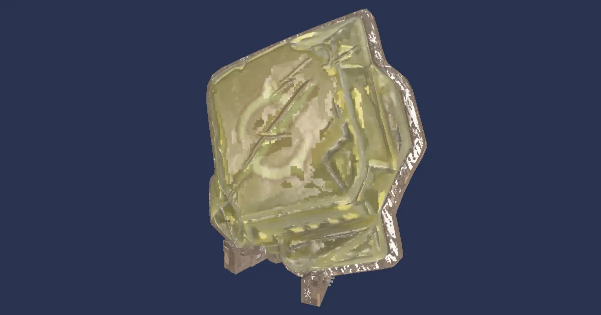 3D-Ansicht von Revolverklingen-Tischkristall