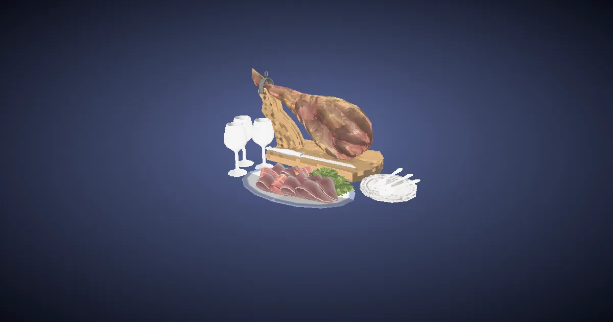 Leg of Prosciutto - 3D render