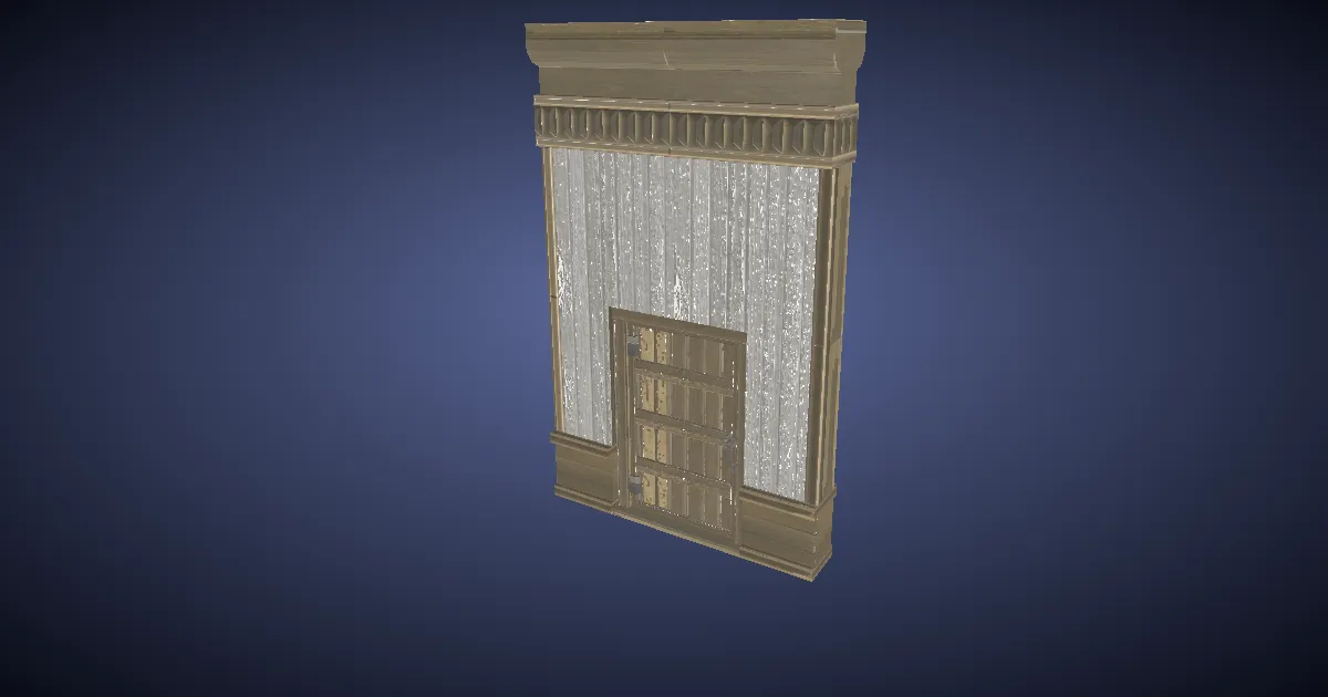 Rendu 3D de Cloison vierge avec porte de style sombrelinçois
