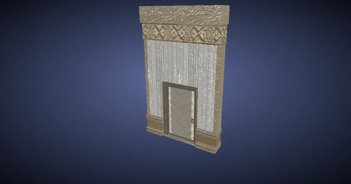 Minimalist Oasis Partition Door - 3D render