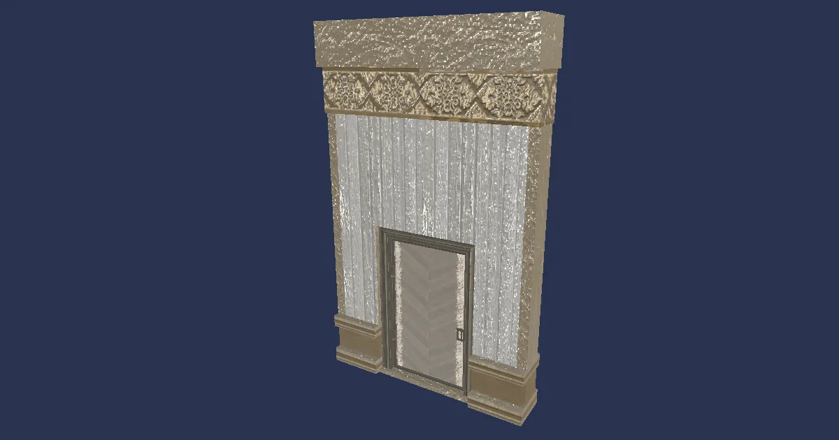 Minimalist Oasis Partition Door - 3D render