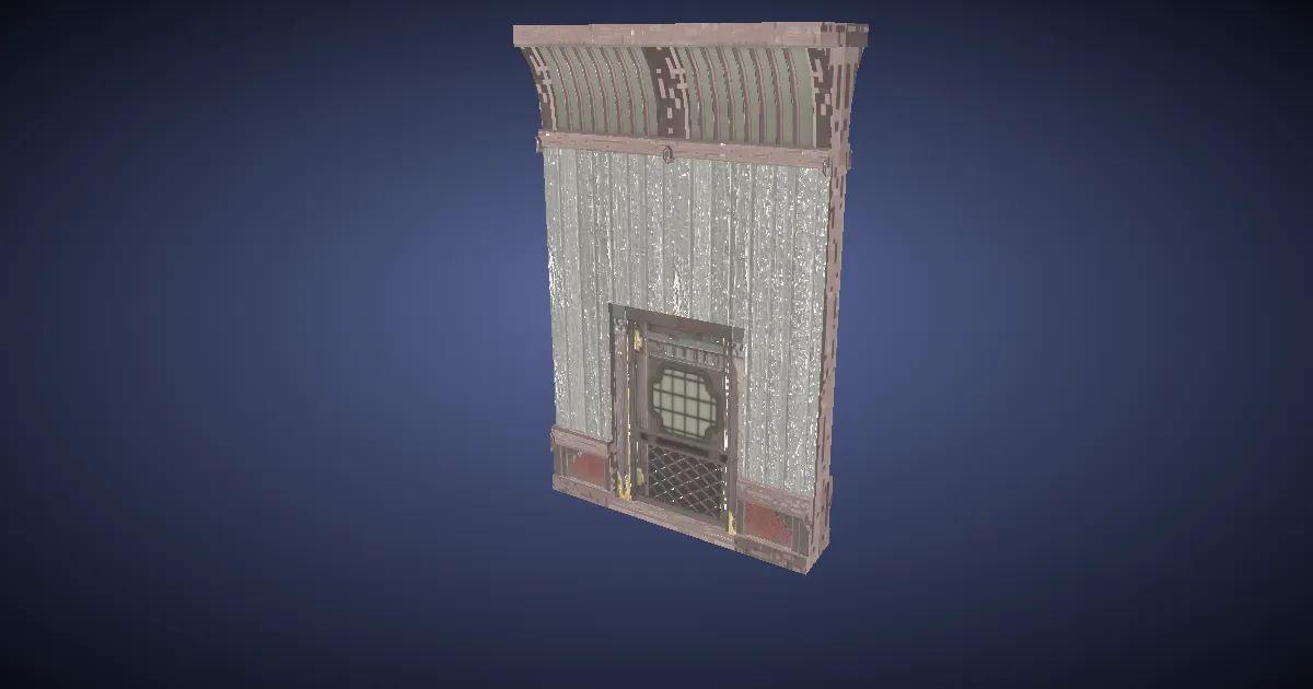 Minimalist Hingan Partition Door - 3D render