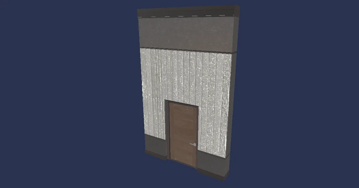 3D-Ansicht von Gestaltbarer dunkler Raumteiler mit Tür
