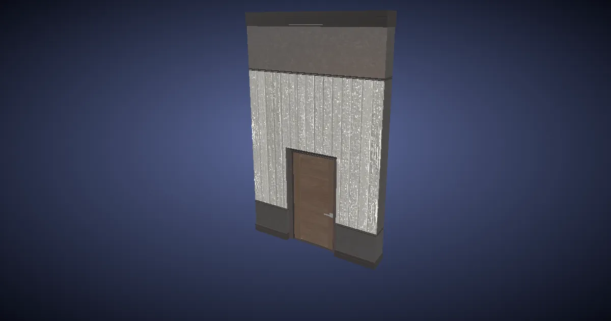 Minimalist Poplar Partition Door - 3D render