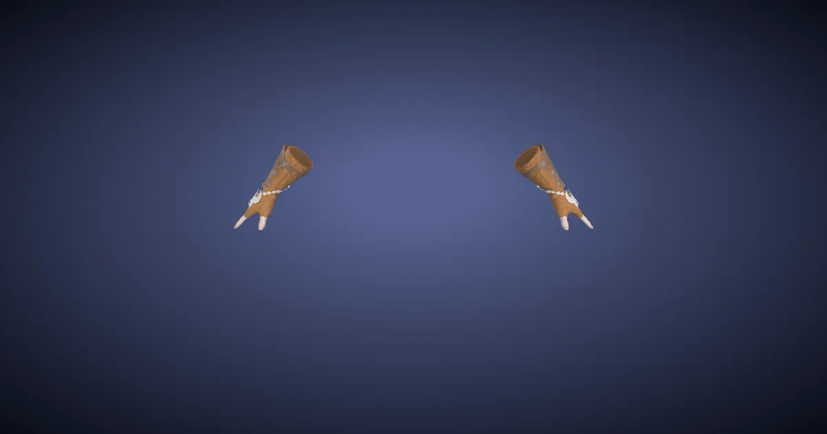 Fingerless Hard Leather Gloves - 3D render