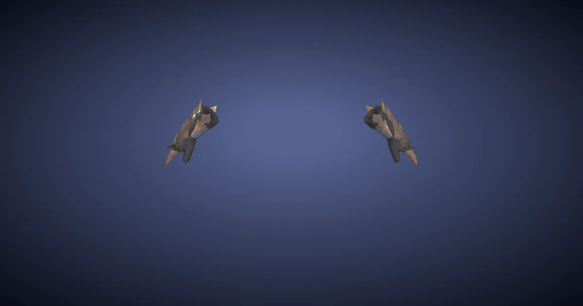3D-Ansicht von Schildpatt-Schuppen-Fingerhandschuhe