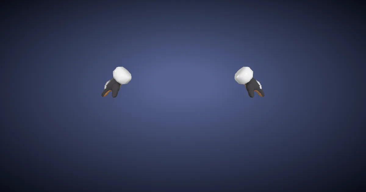 3D-Ansicht von Juchleder-Federfäustlinge