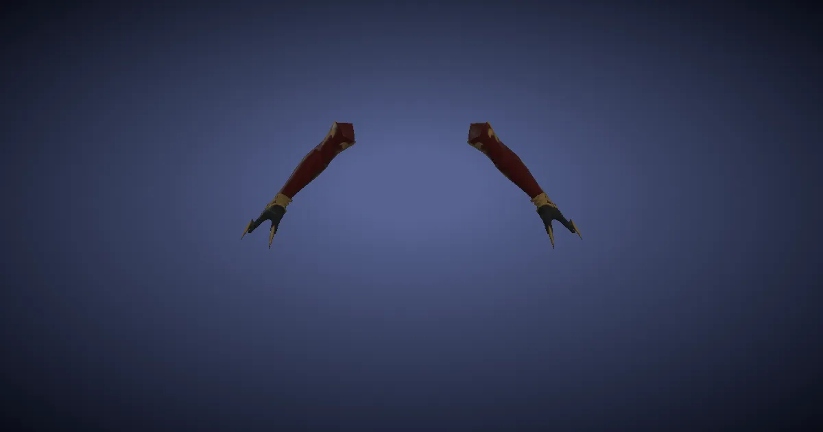 Rendu 3D de Gants du griffon noir en cuir de kumbhira