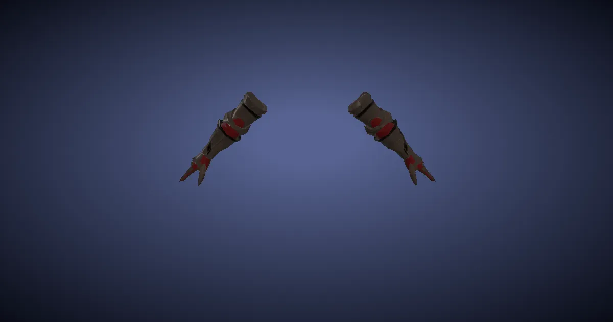 3D-Ansicht von Edelstahl-Panzerhandschuhe der Verteidigung