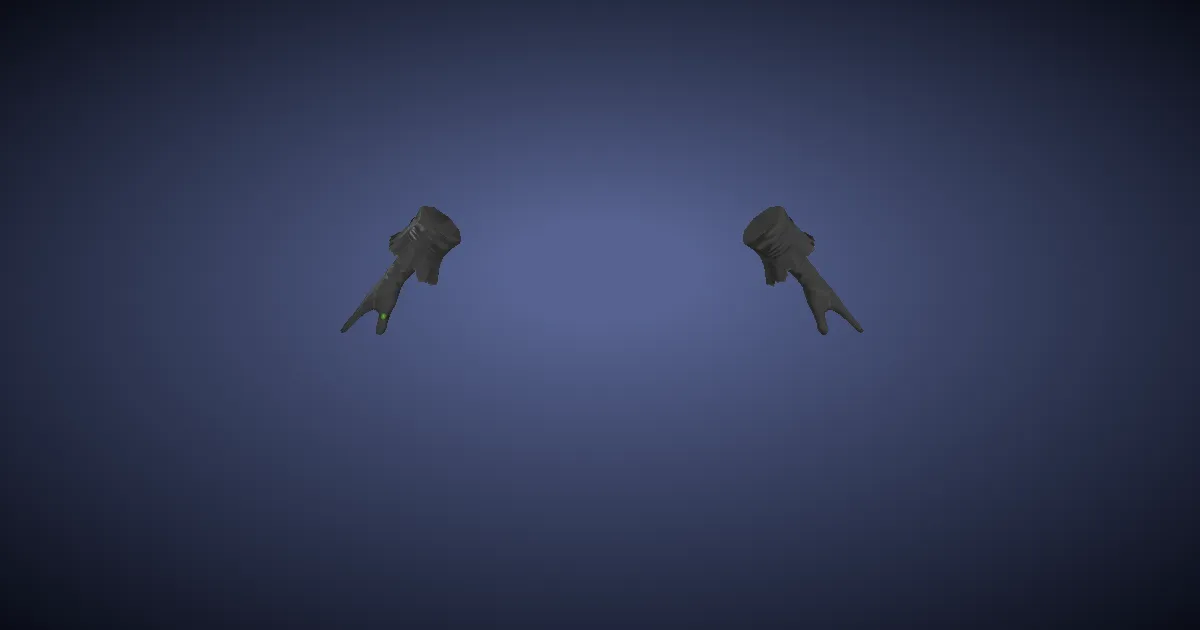 Rendu 3D de Gants du septième cercle vieillis