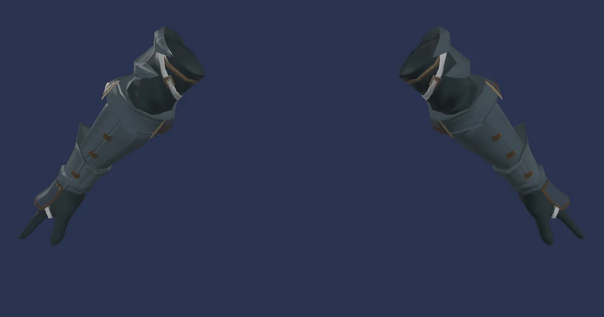 3D-Ansicht von Domastahl-Panzerhandschuhe des Verstümmelns