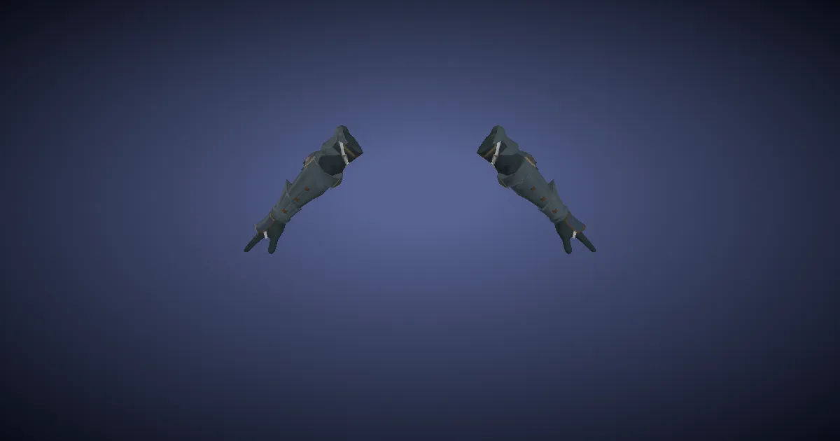 3D-Ansicht von Domastahl-Panzerhandschuhe des Verstümmelns
