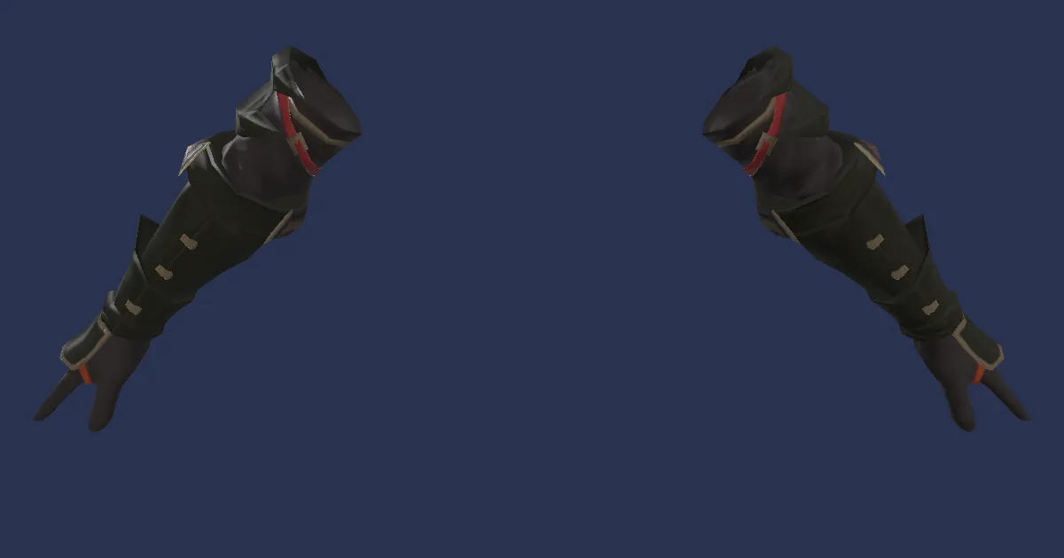 3D-Ansicht von Domastahl-Panzerhandschuhe des Schlagens