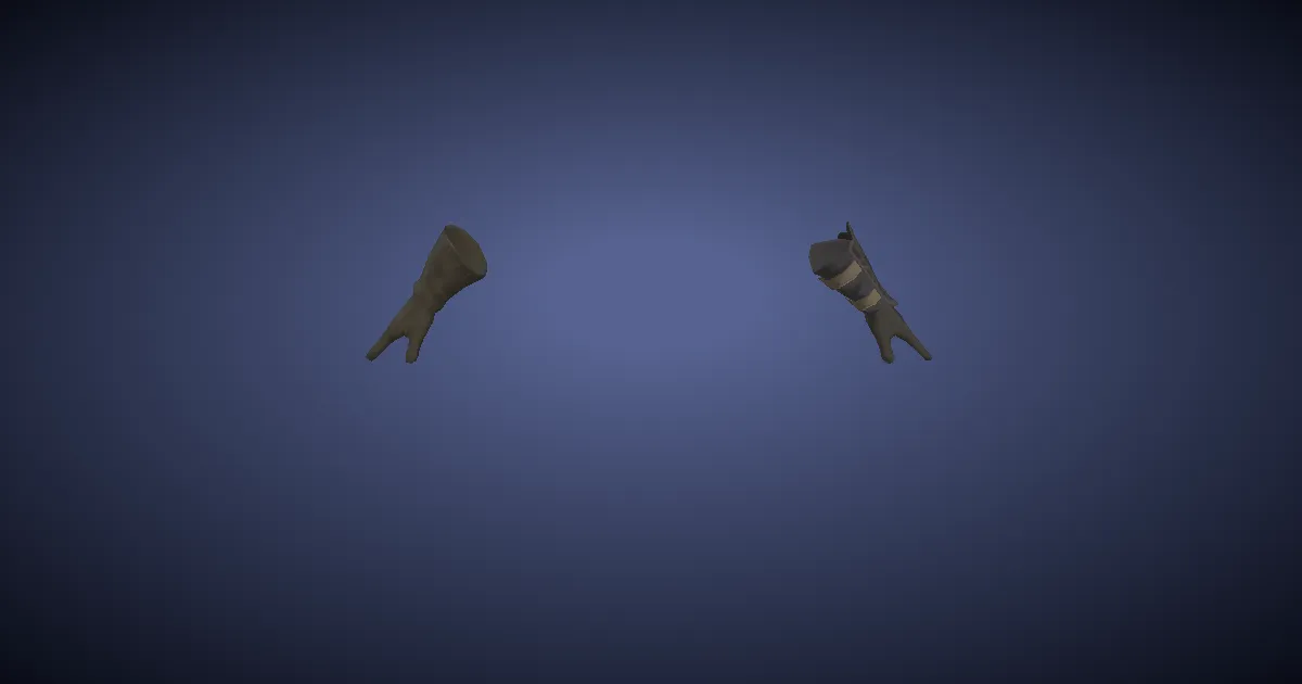 Rendu 3D de Gants d'agresseur en cuir de planeur vert