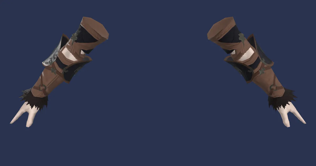 3D-Ansicht von Gazellenleder-Armschützer der Magie