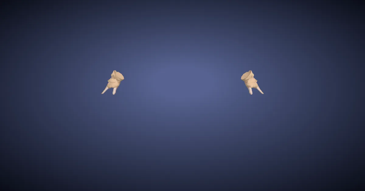 Rendu 3D de Gants des créations en cuir de smilodon