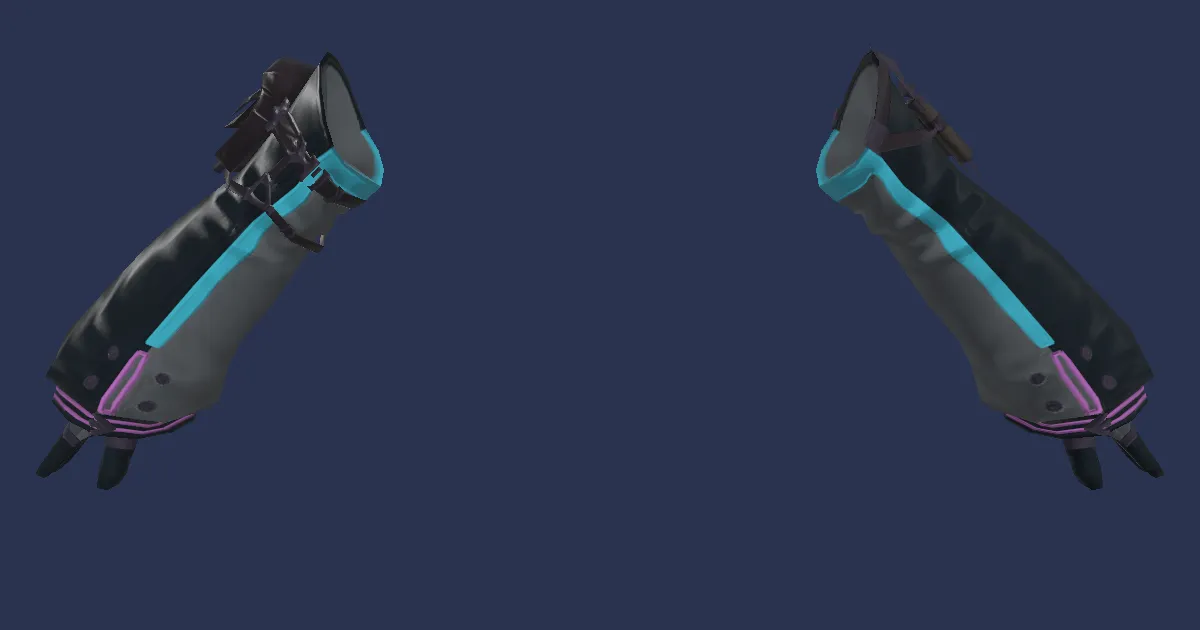 3D-Ansicht von Saigaleder-Armschützer der Magie