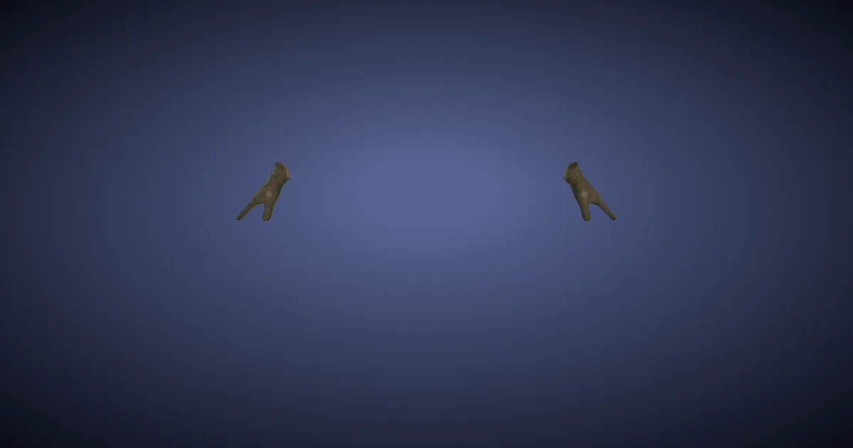 Rendu 3D de Gants d'abatteur en chondrite