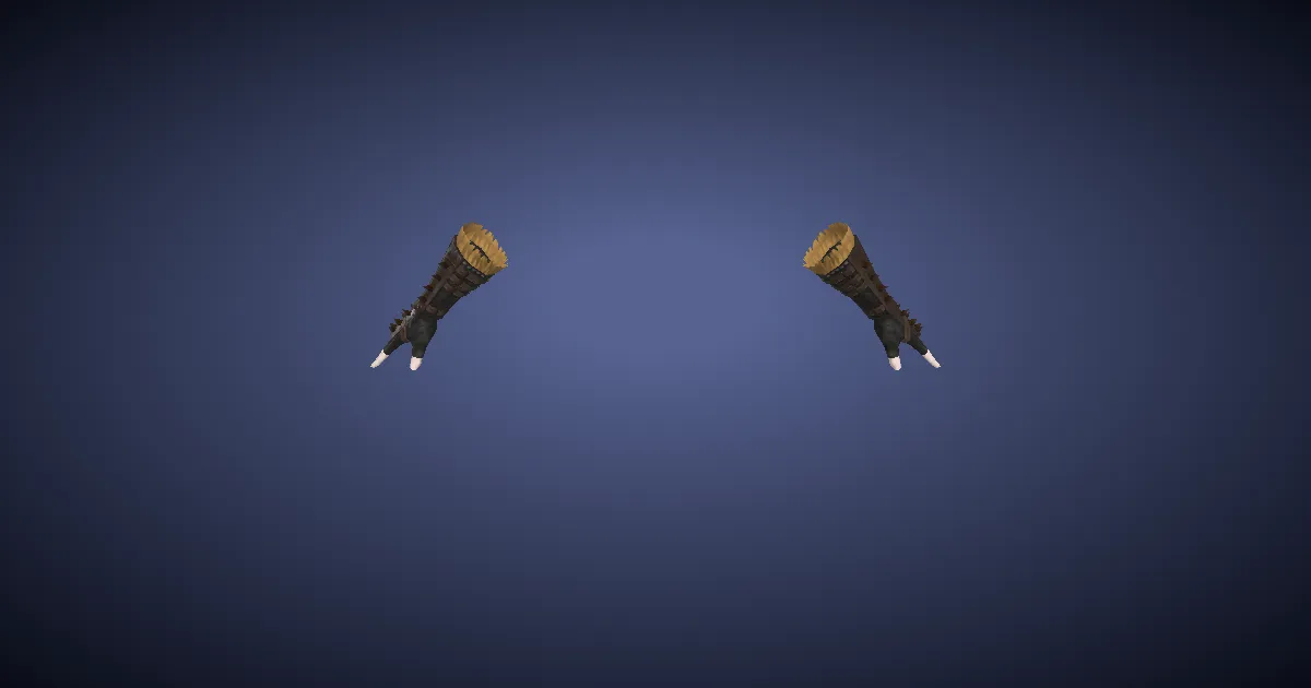 Titanium Gold Spiked Gloves of Maiming - 3D render