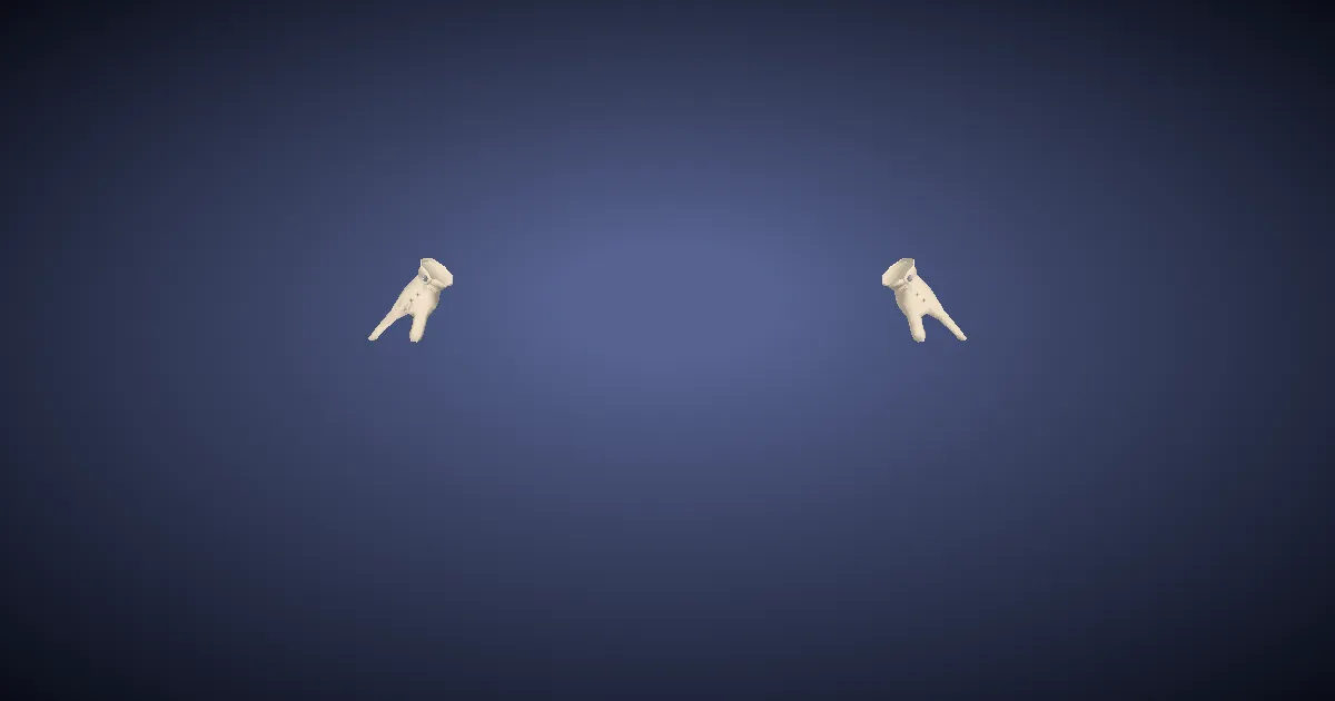 3D-Ansicht von Clownsminihandschuhe