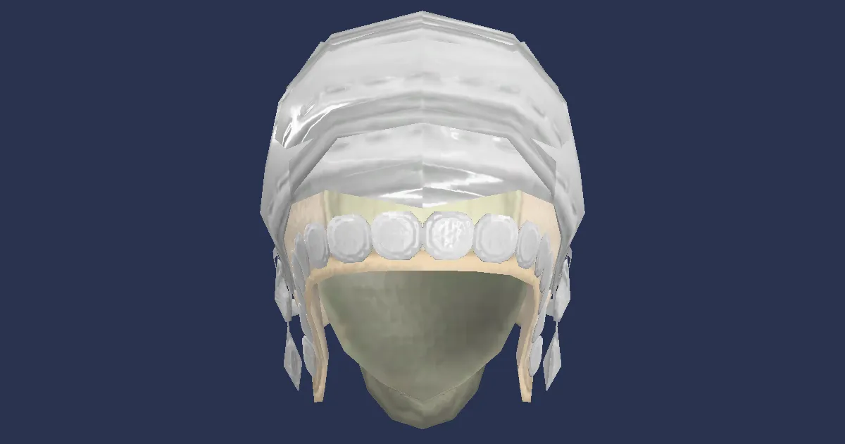 3D-Ansicht von Baumwollbundhaube