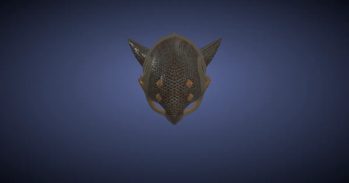 3D-Ansicht von Bearbeitetes Keilerleder-Kaskett