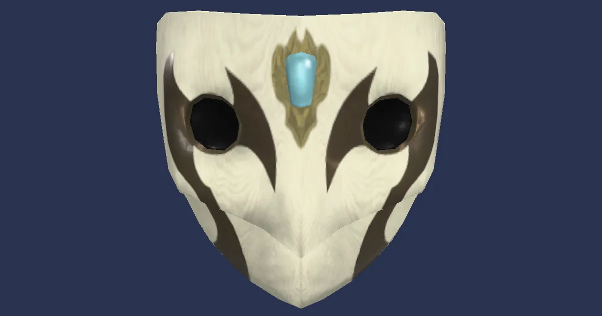 Rendu 3D de Masque de soigneur en châtaignier sanctifié