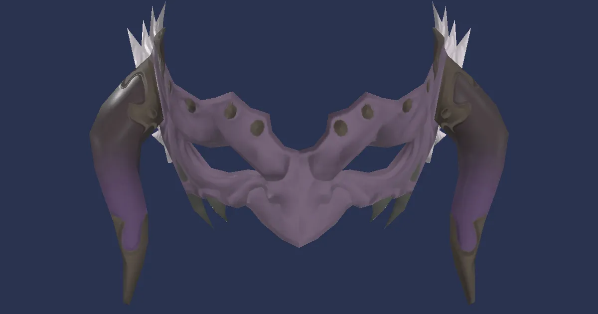 Rendu 3D de Masque d'incantateur en cuir de wyverne
