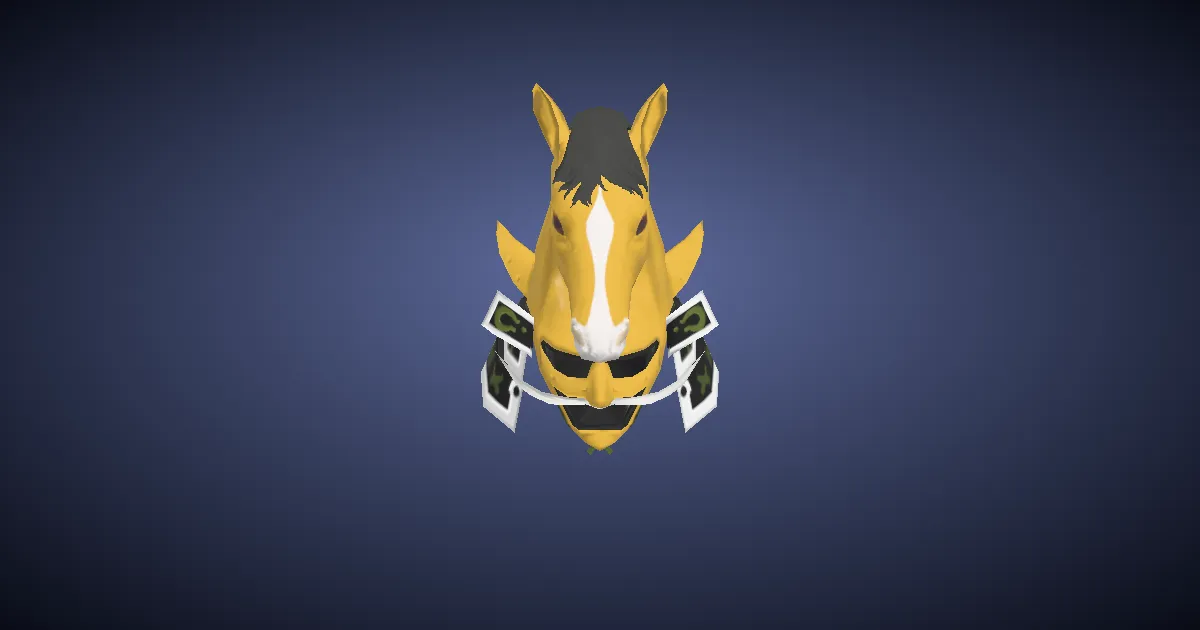 3D-Ansicht von Goldener Pferde-Kabuto