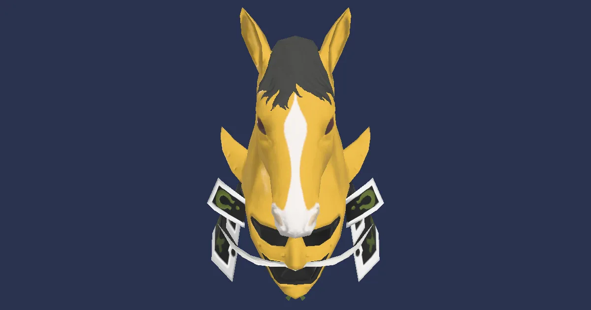 Golden Uma Kabuto - 3D render