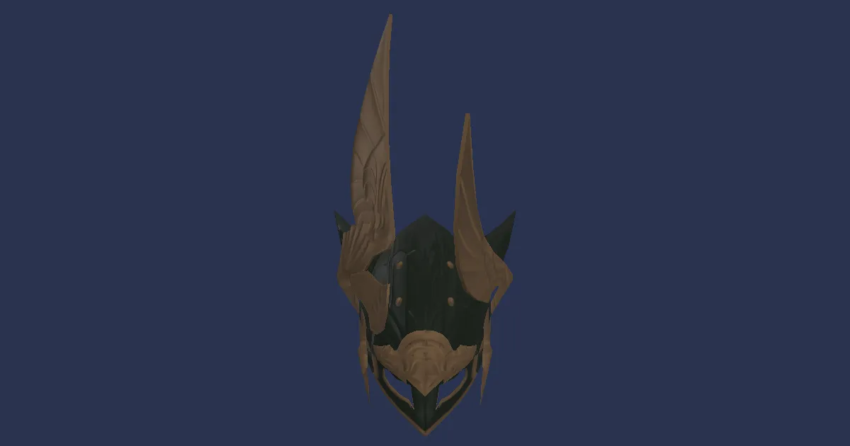 3D-Ansicht von Schlangenleder-Helm des Verstümmelns
