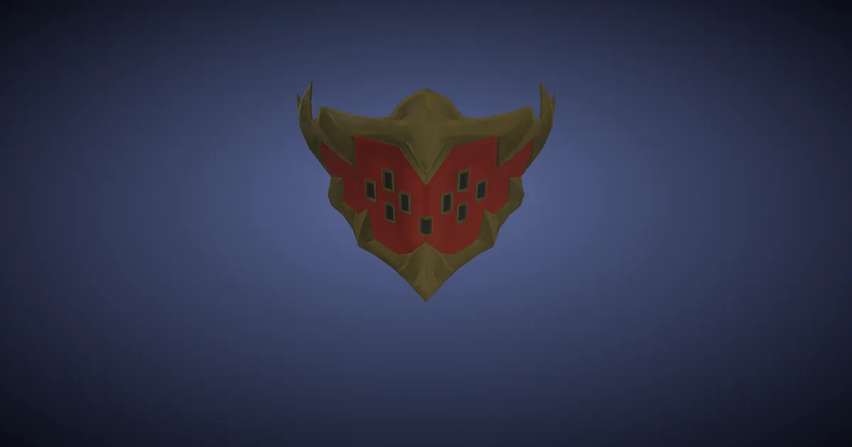 3D-Ansicht von Titan-Maske des Schlagens