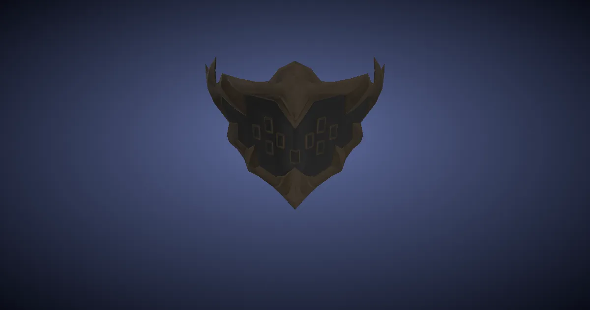 Rendu 3D de Masque d'éclaireur en or incarnat