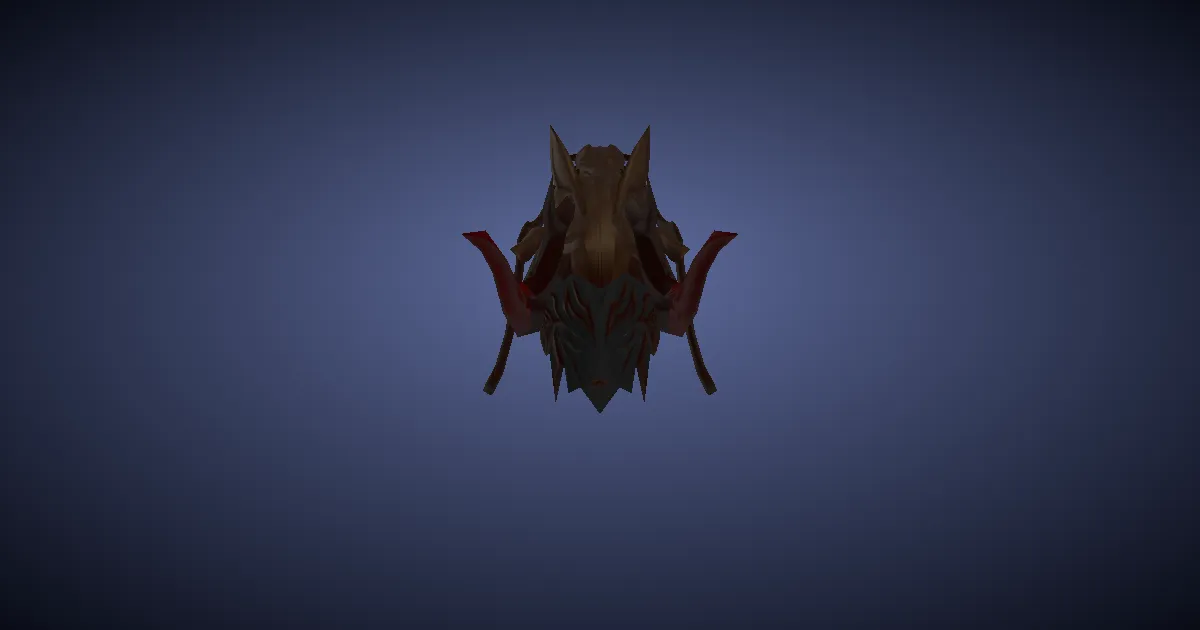 Manganese Helm of the Falling Dragon - 3D render