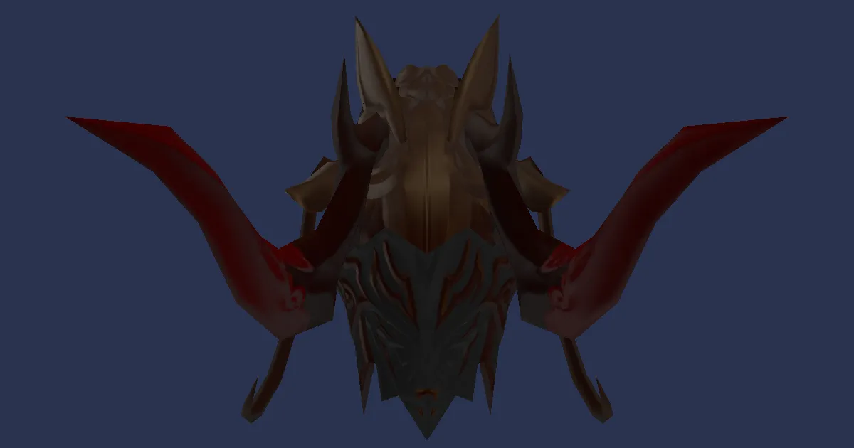 Rendu 3D de Casque du dragon des abysses en manganèse