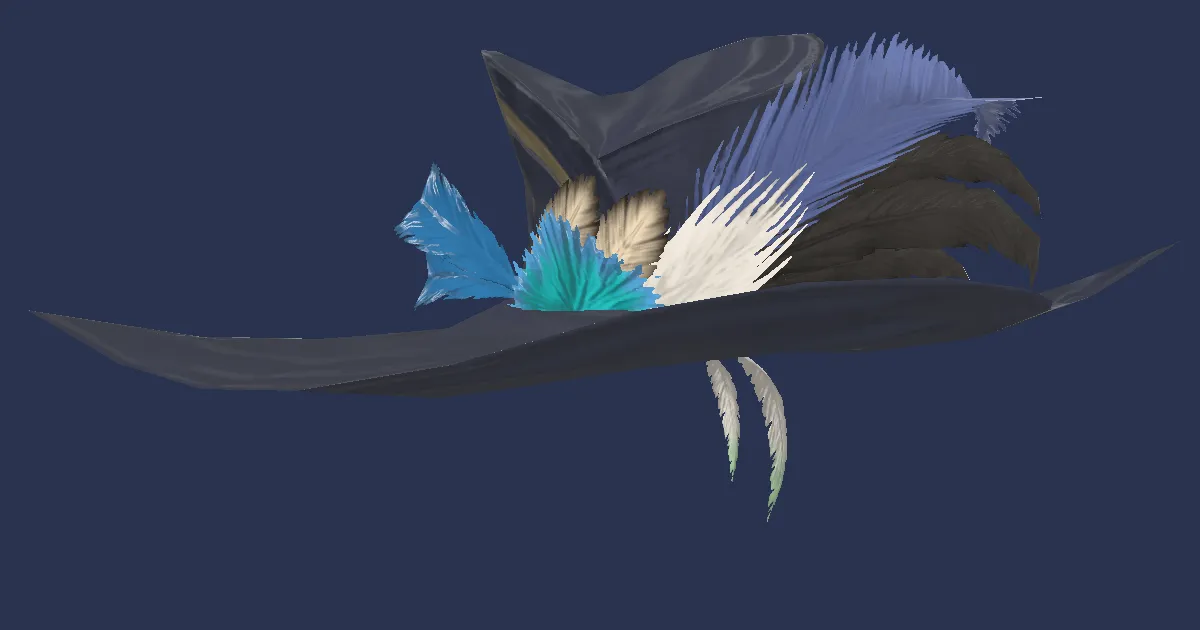 Rendu 3D de Chapeau à plume de conteur vieilli