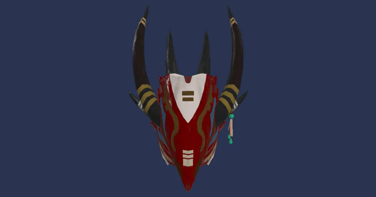Beech Mask of Casting - 3D render