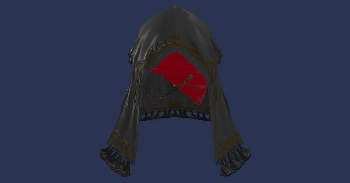 Rendu 3D de Capuche d'agresseur en lin blanc