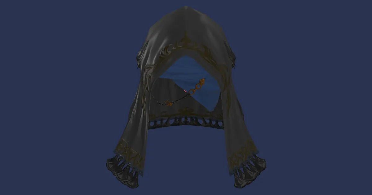 Rendu 3D de Capuche de pisteur en lin blanc