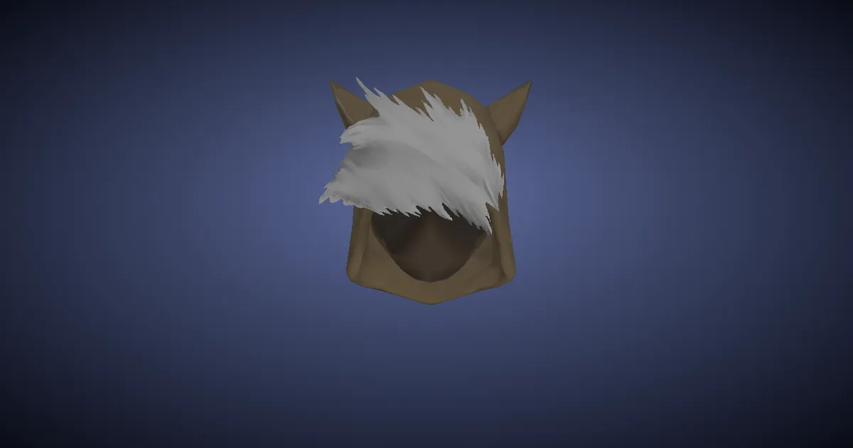 Rendu 3D de Capuche d'abatteur en soie iridescente