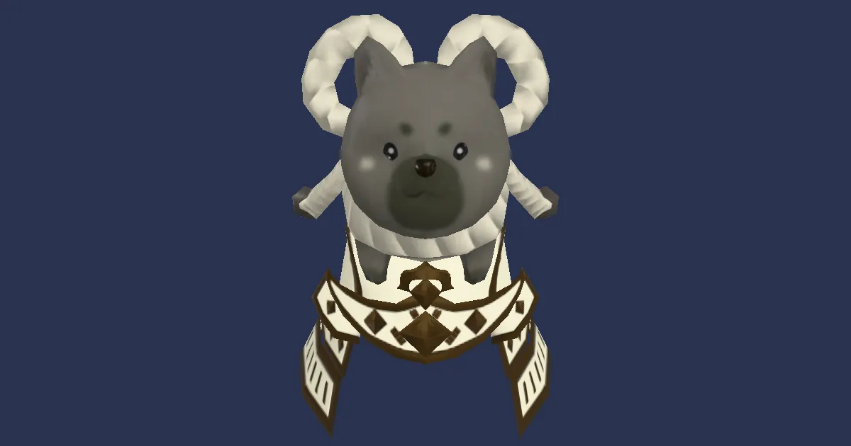White Inu Kabuto - 3D render