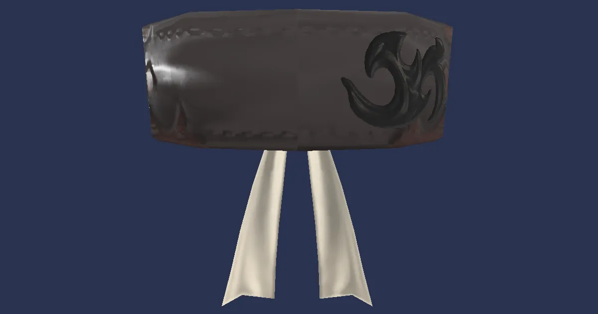 Rendu 3D de Bandeau de morsure ophidienne usé