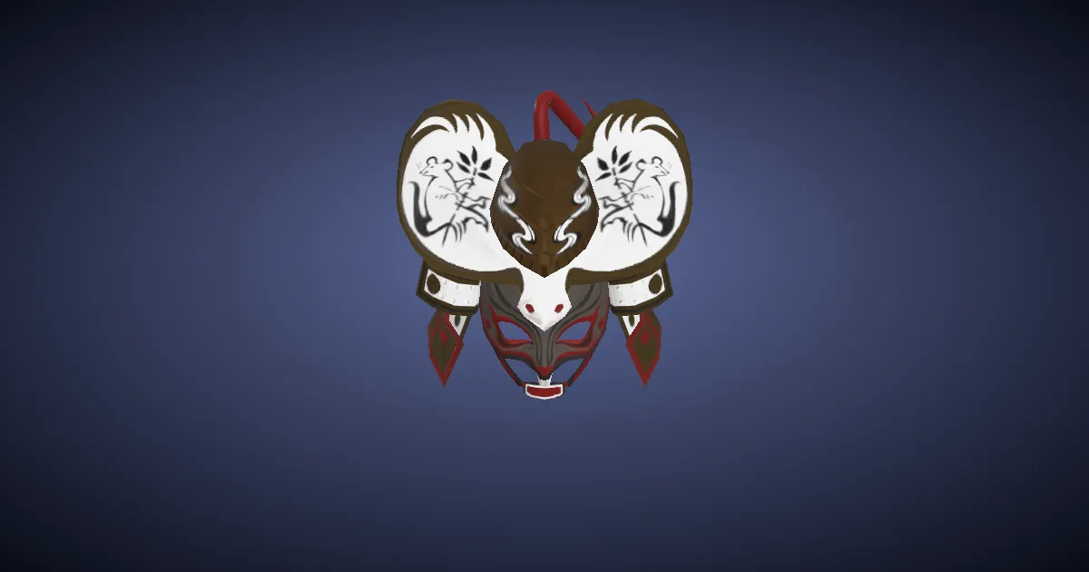 3D-Ansicht von Roter Ratten-Kabuto