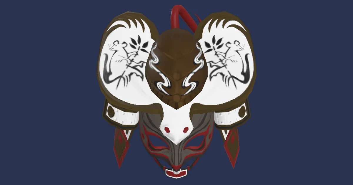 Crimson Nezumi Kabuto - 3D render