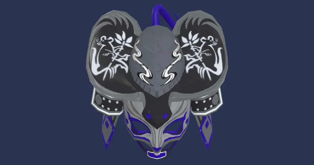 3D-Ansicht von Blauer Ratten-Kabuto