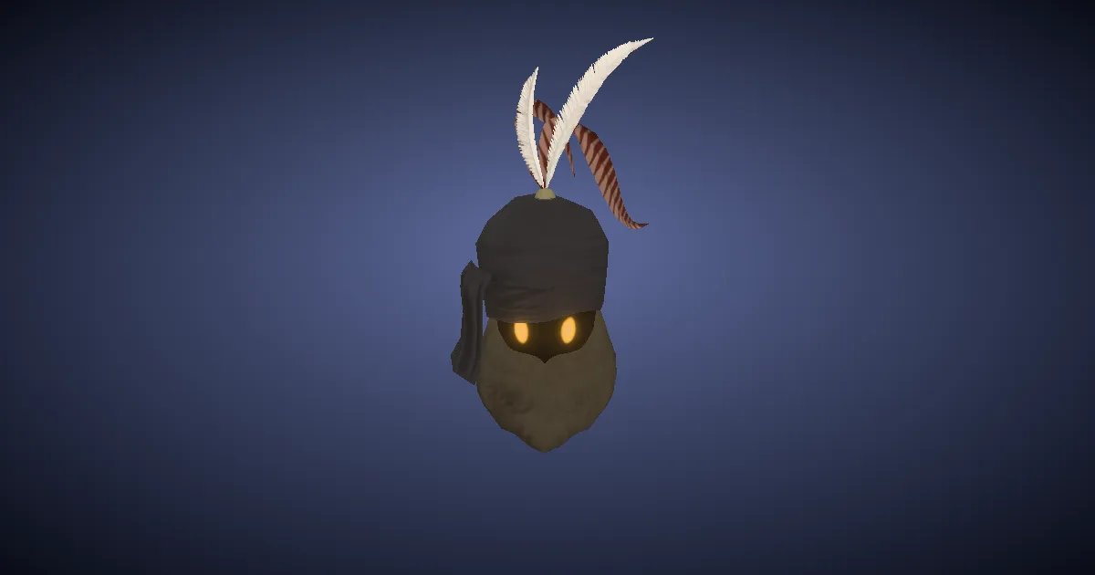3D-Ansicht von Zwergenbaumwoll-Turban des Spähens